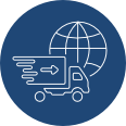 icon representing supply chain logistics